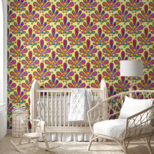 Decadent Guilded Retro Watercolor Ploomf Sunrise Wallpaper
