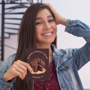 Decadent National Chocolate Cake Day  Postcard