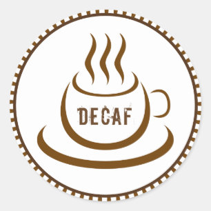 Decaf Coffee Classic Round Sticker