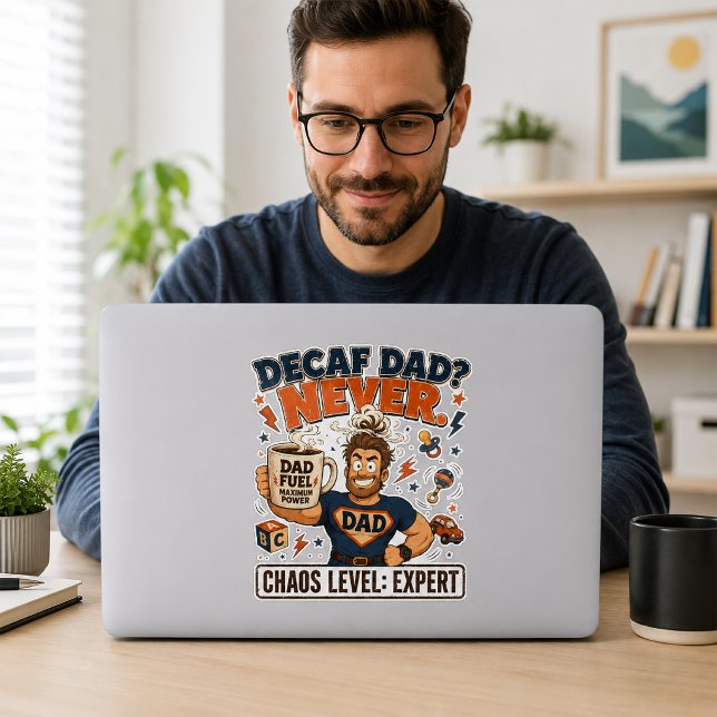 Decaf Dad Chaos Level Expert Funny Dad Laptop (Creator Uploaded)