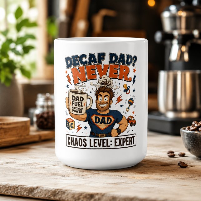 Decaf Dad Chaos Level Expert Mug Father's Day Gift (Creator Uploaded)