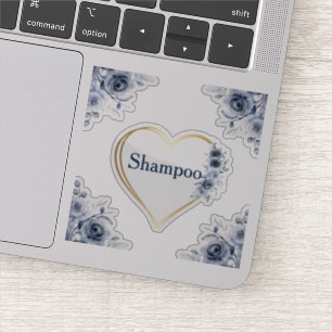 Decal 3" x3" Blue Floral Shampoo