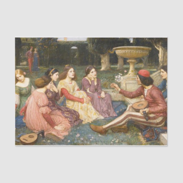 Decameron by John William Waterhouse Tissue Paper (Front)