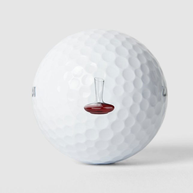 Decanter with red wine golf balls (Front)