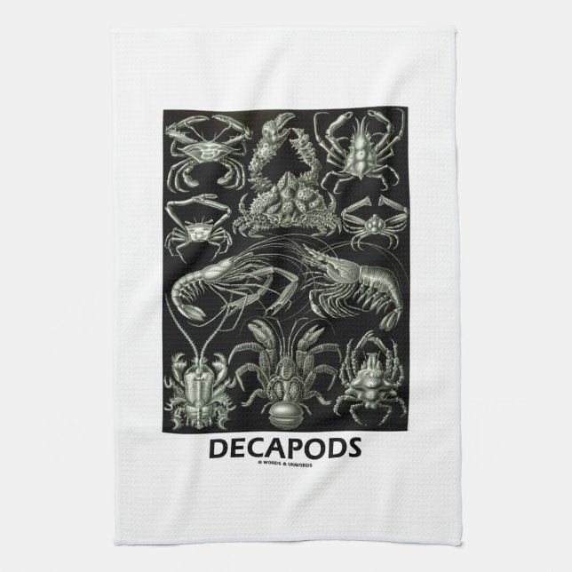 Decapods Ernest Haeckel Artforms Of Nature Tea Towel (Vertical)