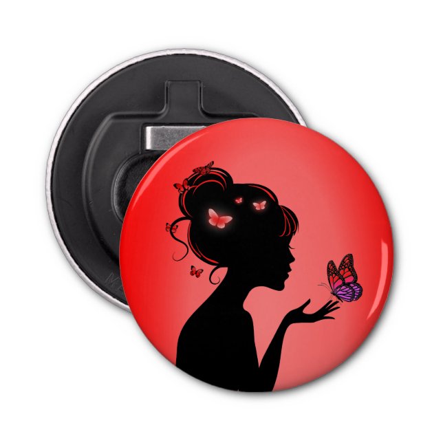 Decapsuoner The woman butterflies Bottle Opener (Front)