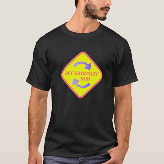 Decarbonise Now Activist Hippies 70s T-Shirt (Front)