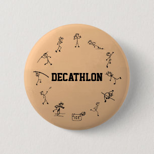 Decathlon Stickman Track and Field Athletics 6 Cm Round Badge