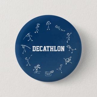 Decathlon Stickman Track and Field Athletics Blue 6 Cm Round Badge
