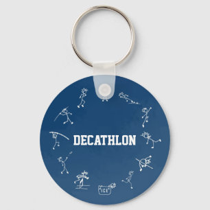 Decathlon Stickman Track and Field Athletics Blue Key Ring