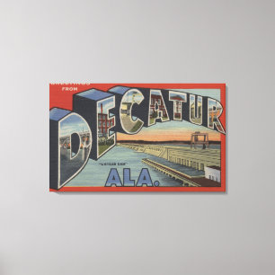 Decatur, Alabama - Large Letter Scenes Canvas Print