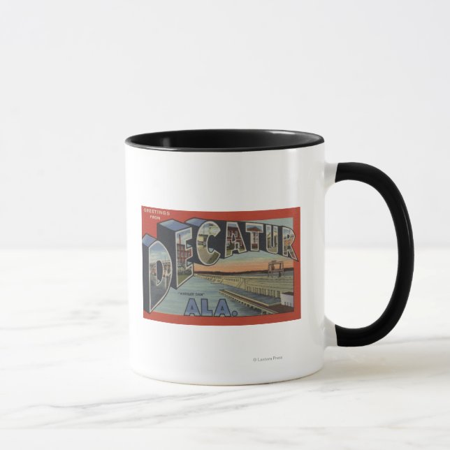 Decatur, Alabama - Large Letter Scenes Mug (Right)