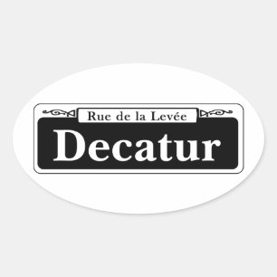 Decatur St., New Orleans Street Sign Oval Sticker