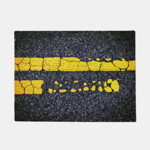 Decayed Double Yellow Line Doormat