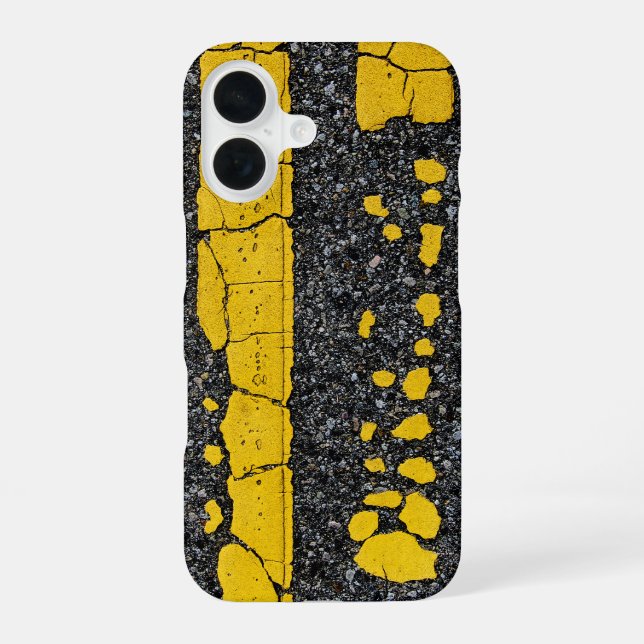 Decayed Double Yellow Line iPhone 16 Case (Back)