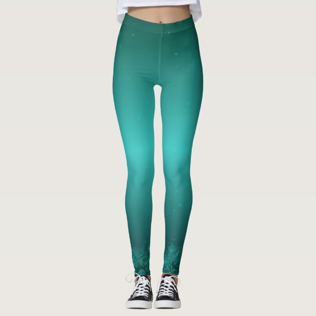 Decaying Forest Green - Zen Design with Details  Leggings (Front)