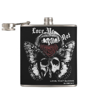 Decaying Love - Gothic Streetwear Design Hip Flask