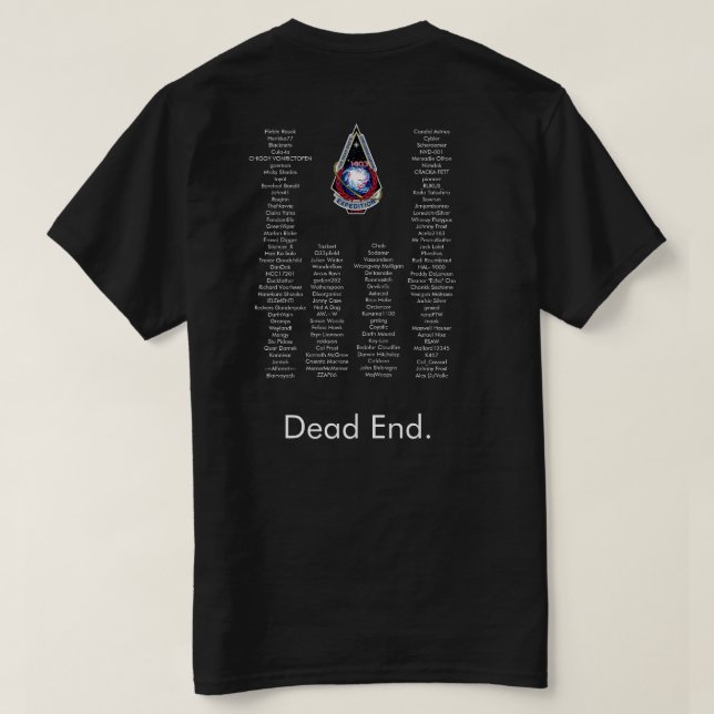 DECE Large Emblem (Men) with Members on Back T-Shirt (Design Back)