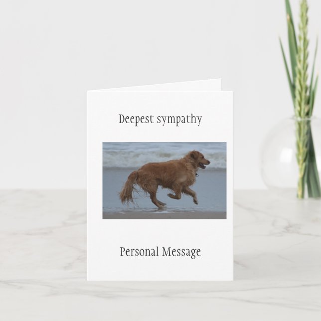 Deceased dog in loving memory golden retriever card (Front)