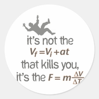 deceleration classic round sticker