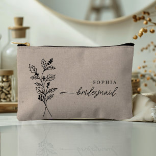 Decembe Birth Month Flower Personalised Bridesmaid Accessory Pouch