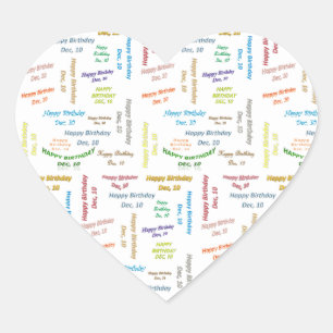 December, 10 Birthday Sticker