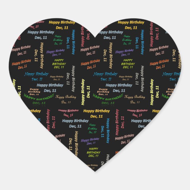 December, 11 Birthday Sticker (Front)