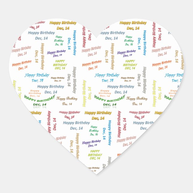 December, 14 Birthday Sticker (Front)