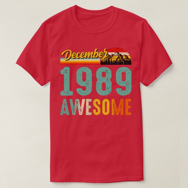 December 1989 Birthday Gift Shirt Vintage December (Design Front)