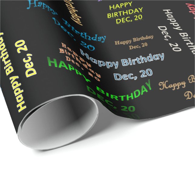 December, 20 Birthday Gift Wrapping Paper (Roll Corner)