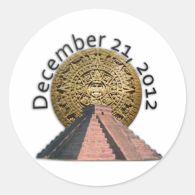December 21, 2012 Mayan Calendar Classic Round Sticker (Front)