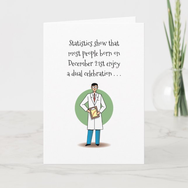 December 21st Birthday Christmas Holiday Card (Front)