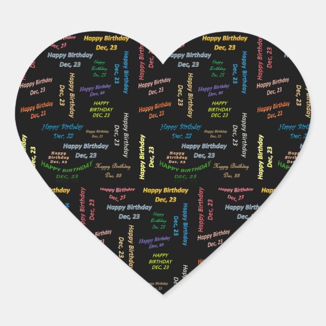 December, 23 Birthday Sticker (Front)