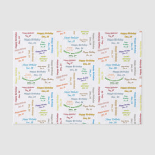 December, 24 Birthday Tissue Paper