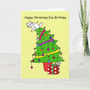 December 24th Birthday Cat Humor Card