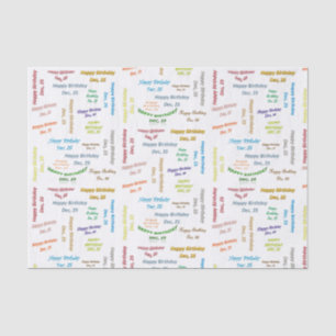 December, 25 Birthday Tissue Paper