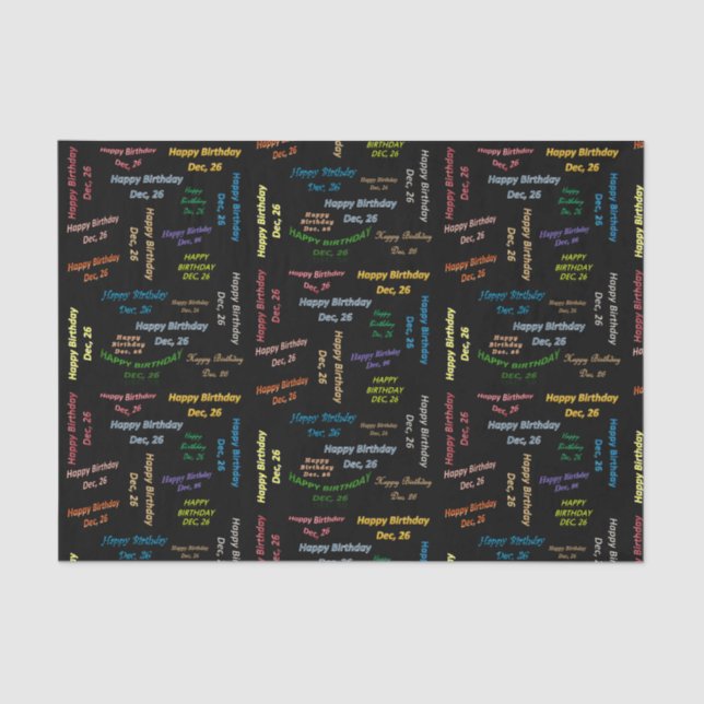 December, 26 Birthday Tissue Paper (Front)