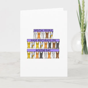 December 26th Birthday Cute Cartoon Cats Card
