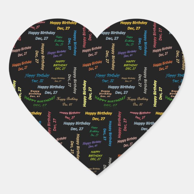 December, 27 Birthday Sticker (Front)