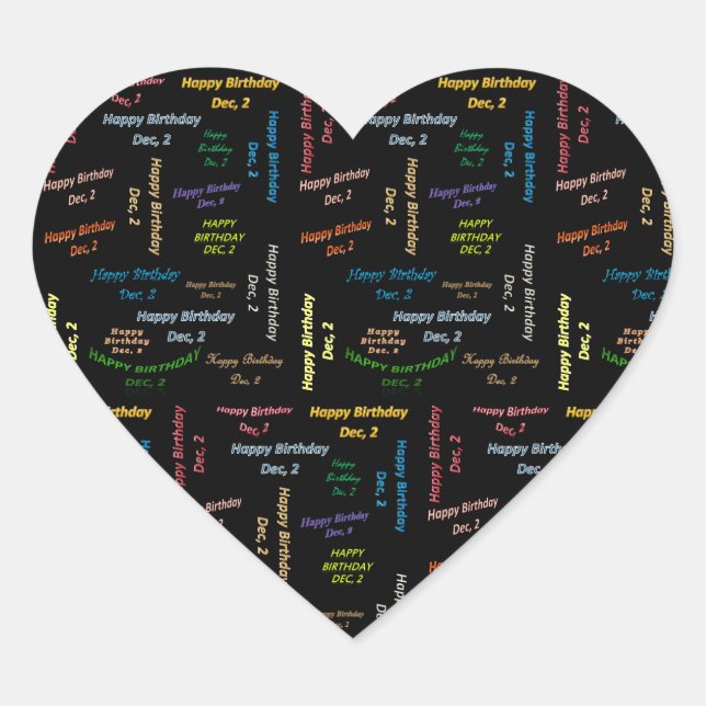 December, 2 Birthday Sticker (Front)