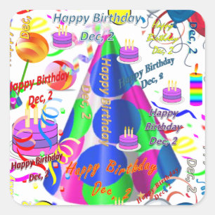 December, 2 Kids Birthday Stickers