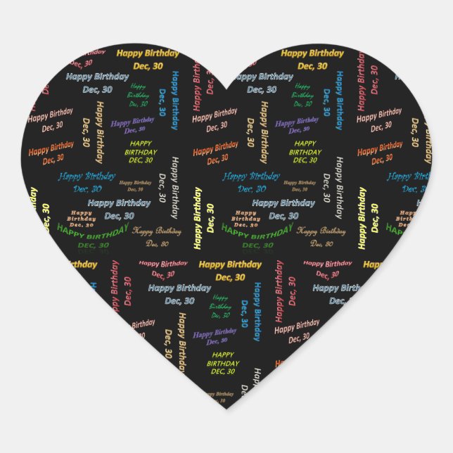 December, 31 Birthday Sticker (Front)