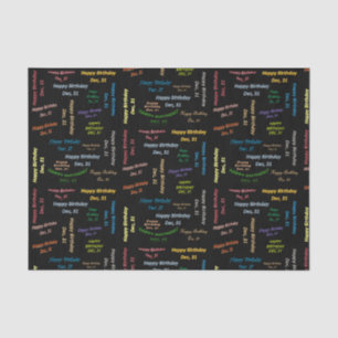 December, 31 Birthday Tissue Paper