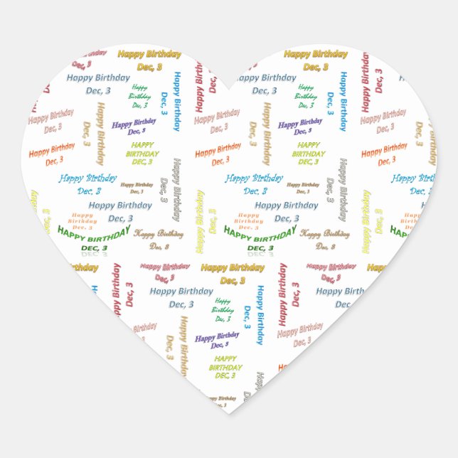 December, 3 Birthday Sticker (Front)