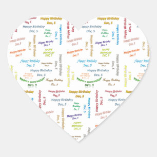 December, 5 Birthday Sticker