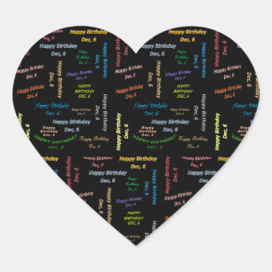 December, 6 Birthday Sticker