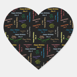 December, 8 Birthday Sticker