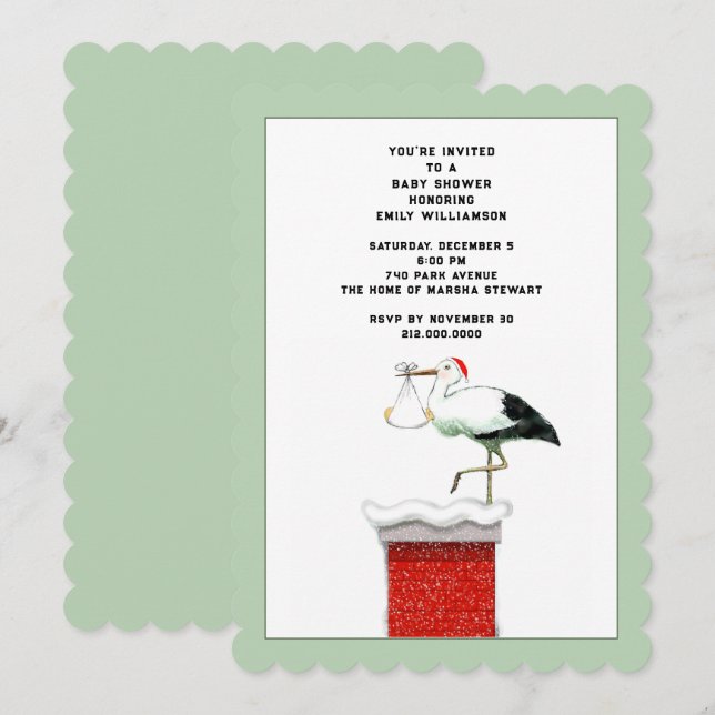 December Baby Shower Invitation (Front/Back)