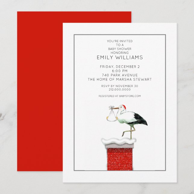 December Baby Shower Invitations (Front/Back)