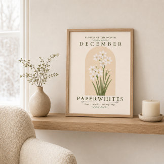 December Birth Flower Paperwhites Poster
